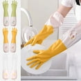 thumbnail image 1 of Djunllk Waterproof Rubber Gloves - Non-Slip Household Dishwashing Gloves, Reusable Long Sleeves Cleaning Gloves Drip-Catch Cuff Kitchen Gloves, 1 of 7