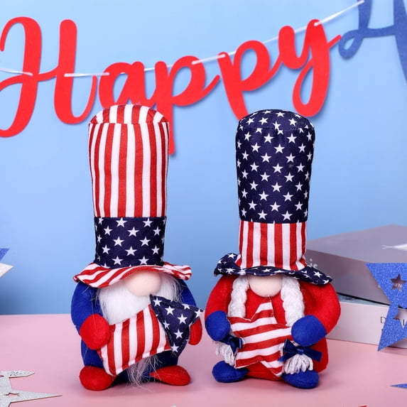 Dmlowu 4th of July Decorations Gnomes Extra Soft Patriotic Gnomes Small Handmade Independence Day Gnomes Decorations for Yard Holiday Party Tabletop