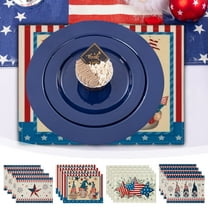 Dmlowu 4th of July Decorations Placemats Heat Proof Table Mats Memorial Day Decorations Non Slip Outdoor Placemats for Restaurants Dining Table Party Travel