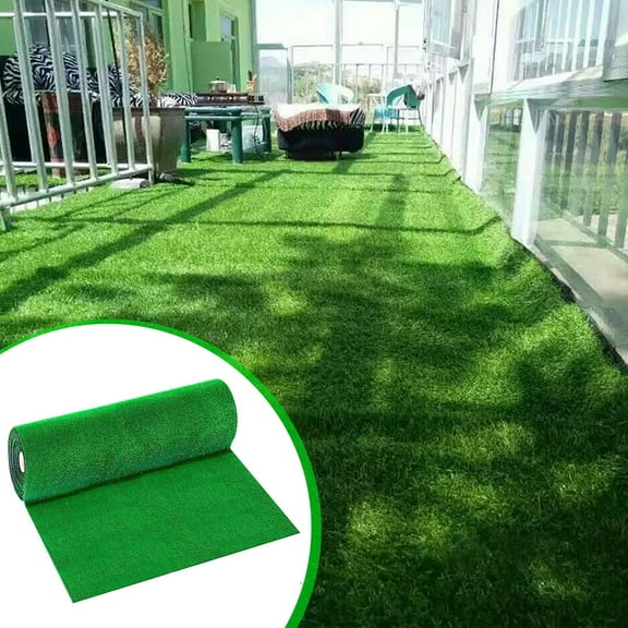 Dmlowu Artificial Grass 39x39" Outdoor Artificial Turf Green Fake Grass for Patio Backyard School, Realistic Synthetic Garden Turf Grass with Drainage Holes