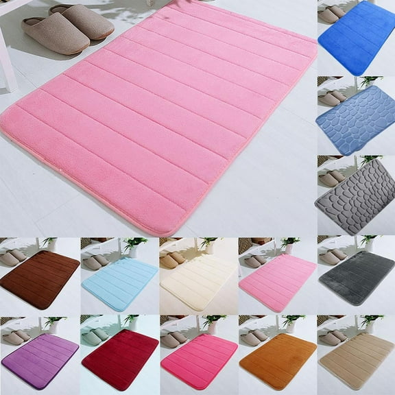 Dmlowu Bathroom Rugs - Ultra Absorbent Non-Slip Floor Bath Mat, Super Soft Shower Mat for Bath Tub, Machine Washable 16x24" (Black)