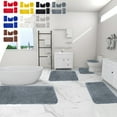 thumbnail image 1 of Dmlowu Bathroom Rugs 5pc Luxury Thick Bathroom Rug Set Super Absorbent Quicker Dry Bath Mats for Bathroom Non Slip Extra Soft Shower Mat for Home Hotel, Solid Color, 1 of 8
