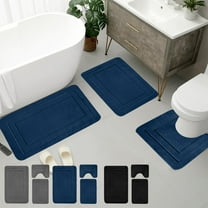 Dmlowu Bathroom Rugs Sets 3 Piece Soft Thick Bathroom Rugs Extra Soft Non Slip Machine Washable Bathroom Rugs High Absorbent Quicker Dry Bath Mats for Bathroom Floor Tub Shower