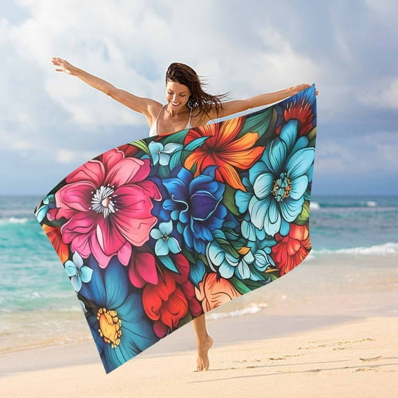 Dmlowu Beach Towel 28x55" Quicker Dry Personalized Beach Towels Sandproof Beach Blanket Soft Tough Pool Towels for Travel Swimming Beach Vacation Essentials