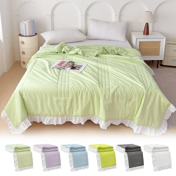 Dmlowu Bed Quilts 59x79" Luxury Soft Quilt Comfortable Lightweight Quilts Queen Size Microfiber Summer Bed Blanket for Home Office School