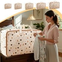 Dmlowu Clothes Storage Sturdy Blanket Storage Large Capacity Storage Bags Lightweight Foldable Travel Storage Basket for Bed Sheets Pillows Toys Clothing