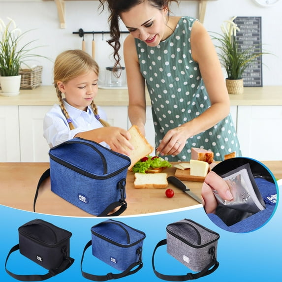 Dmlowu Lunch Bag 6x10" Durability Lunch Box for Women Men Lightweight Leak Proof Cooler Insulated Lunch Box for Home Office School Supplies