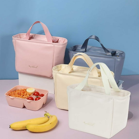 Dmlowu Lunch Box for Women 7x9" Durability Lunch Bag Portable Transparent Insulated Cooler Lunch Tote Bag for Home Office School Supplies