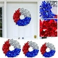 thumbnail image 1 of Dmlowu Patriotic Wreath Handcrafted 4th of July Decorations Wreath Door Hanging Red White and Blue Wreath for Wall Home Indoor Outdoor, 1 of 4