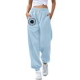thumbnail image 1 of Clearance! Dndif Elastic Waist Pants For Women Women's Bottom Sweatpants Joggers Pants Workout High Waisted Yoga Pants With Pockets High Waisted Pants For Women Light Blue XXL, 1 of 4
