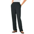 thumbnail image 1 of Clearance! Dndif High Waisted Pants For Women Women's Pockets Elastic Waist Straight Solid Color Casual Pants Pants Straight Leg Sweatpants For Women Black S-5XL, 1 of 4