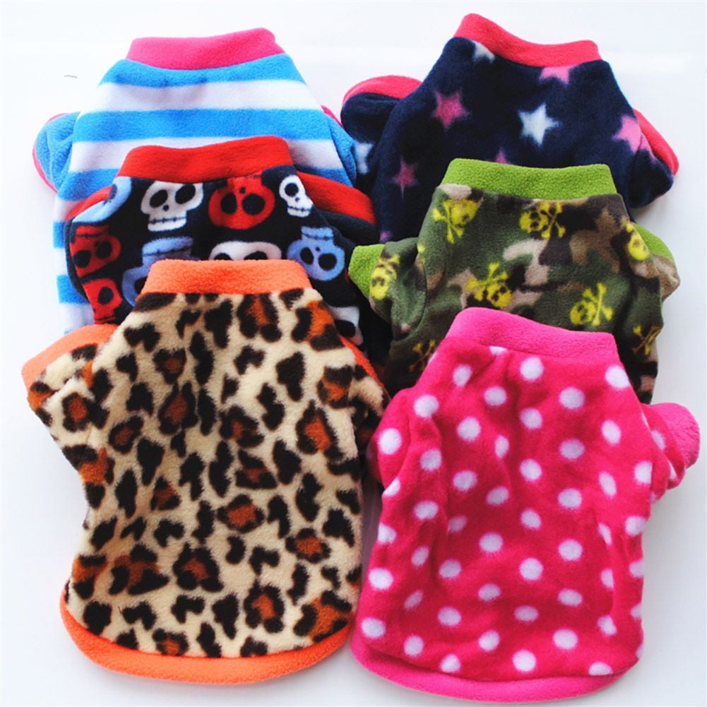 Clearance! Dog Cats Clothes for Small Dogs Warm Winter Print Pet Dog