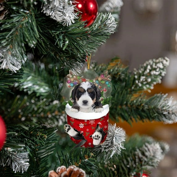 OAVQHLG3B Dog Christmas Ornament, Dog Lovers Gift Idea Xmas Decor, Christmas Decorations for Tree, Gifts for Christmas Tree Decor, Birthday, Christmas, Men, Women