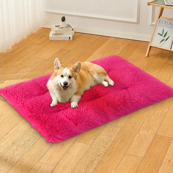 Clearance!Dog Crate Pad Ultra Soft Dog Bed Mat Washable Pet Kennel Bed with Non-Slip Bottom Fluffy Plush Sleeping Mat for Large Medium Small Dogs, 12 x 17 Inch
