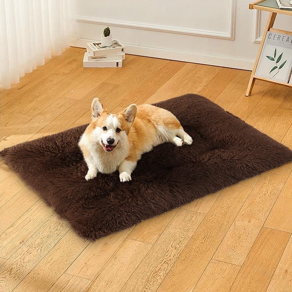 Clearance!Dog Crate Pad Ultra Soft Dog Bed Mat Washable Pet Kennel Bed with Non-Slip Bottom Fluffy Plush Sleeping Mat for Large Medium Small Dogs, 12 x 17 Inch