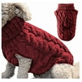 thumbnail image 1 of Clearance Dog Sweater Turtleneck Sleeveless Knitted Dog Sweater Pet Warm Clothes, Fall Winter Warm Dog Clothes Halloween Christmas for Small Medium Large Dogs (Red,L), 1 of 8