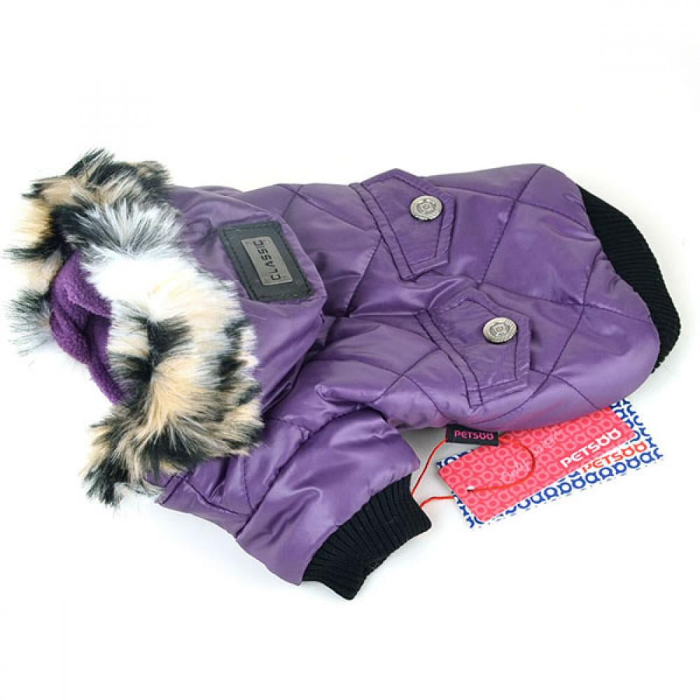 Clearance! Dog Winter Jacket Cute Warm Coats Dog Clothing For Pet Faux Pockets Fur Trimmed Dog Puppy Hoodie Pets Jacket Costume