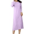 thumbnail image 1 of DondPO Women's Nightgowns & Sleepshirts Women's Mid Length Dress Summer Cool Large Size Short Sleeved Pajamas Dress Home Dresses Cotton Nightgown Nightgowns for Women Soft Cotton Purple, 1 of 6