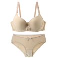 thumbnail image 1 of DondPO Womens Bra and Panty Sets 2 Piece Underwear Set for Women Bras and Regular Padded Bra and Panty Bralette Matching Underwear and Bra Sets Plus Size Bra and Panty Set Beige 85B, 1 of 5