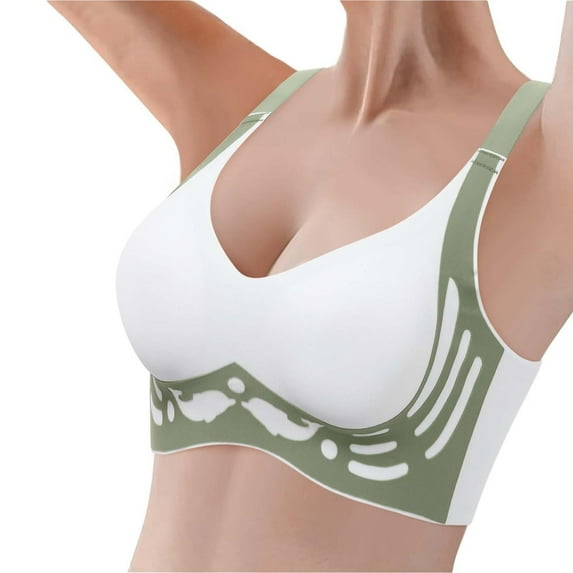 DondPO Womens Bras Womens Wireless Bra Super Gather Bra Anti Sagging Breasts Support Pushup Lifting Bras for Older Women Womens Push Up Bra Front Closure Sports Bras for Women Green XL