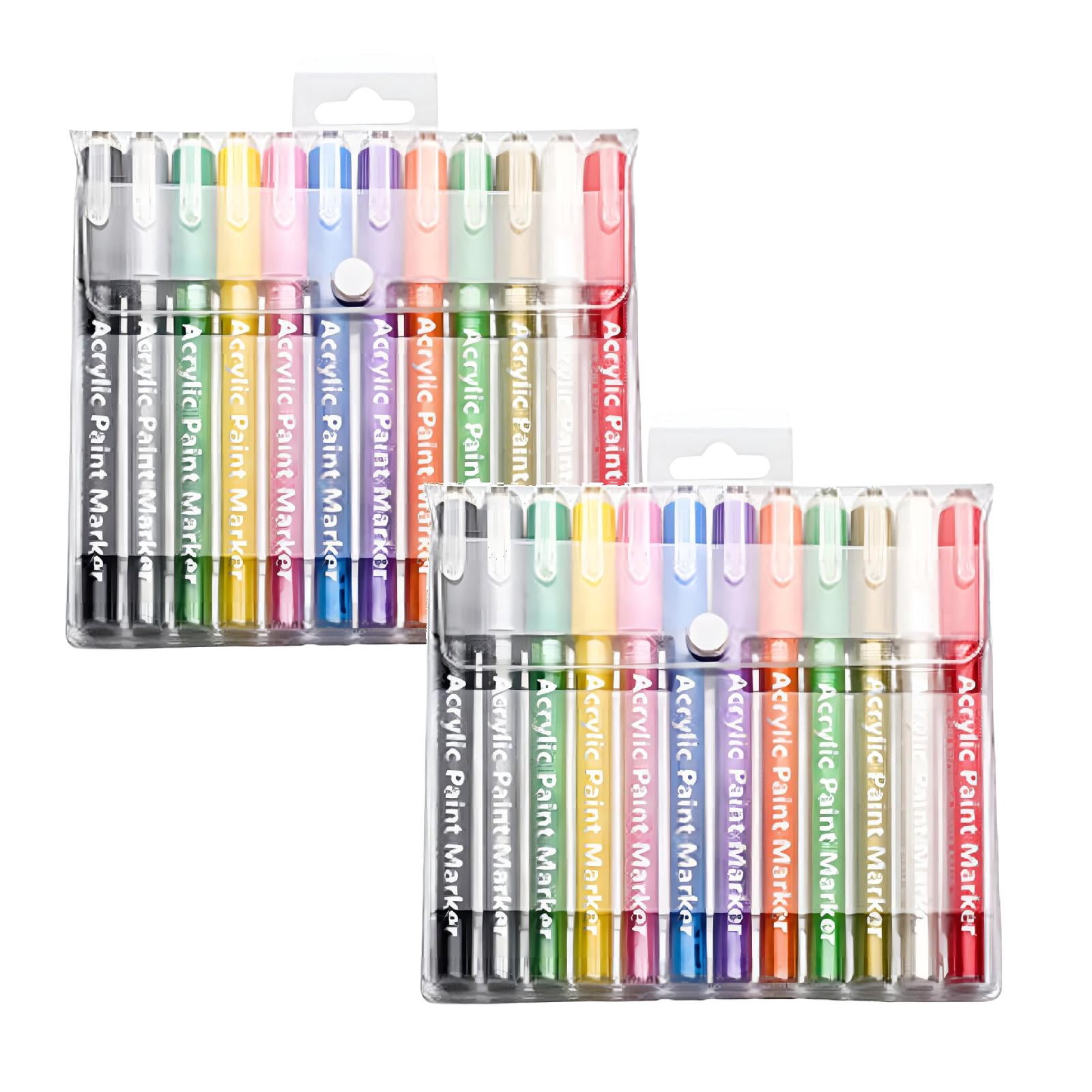 Clearance Doodle Pen under $20,Border Acrylic Marker Pen Art Specific Non Transparent Paper Pen Hand Drawn DIY Non Transparent Color Stackable Acrylic Pen 10ml 2PC