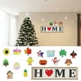 thumbnail image 1 of Clearance Door Hanging Decoration under $10,Cute Interchangeable Seasonal Welcome Sign Front Door Decoration Rustic Round Wood Wall Hanging Outdoor Spring Summer Fall Winter All Seasons Holida, 1 of 7