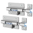 thumbnail image 1 of Clearance Door Security Slide Latch Lock, Keyless Entry Door Lock, Thickened Stainless Steel Sliding Door Lock, Easy to Install Gate, Slide Latch Lock with 12 Screws (2 Pack), 1 of 8