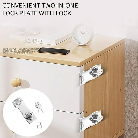 Clearance Doorstop under $5,Drawer Lock Plate Refrigerator Closet Door Lock Buckle Desk File Cabinet Door Lock Plate With Lock Sliding Door Simple Lock