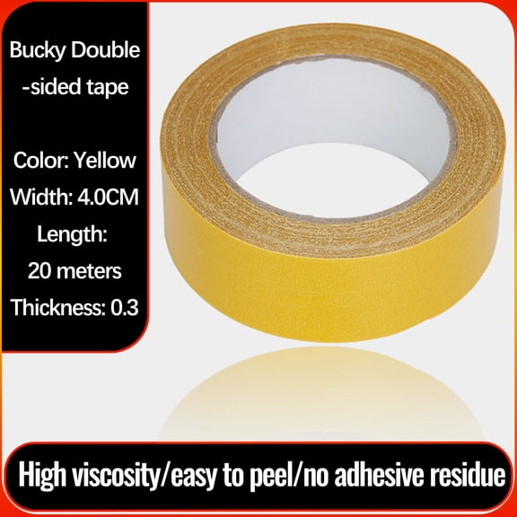 Double Sided Tape Heavy Duty, 1.57" x 66FT, Universal High Tack Strong Wall Adhesive with Fiberglass Mesh, Super Sticky Resistente Clear Tape, Easy Use Mounting Tape
