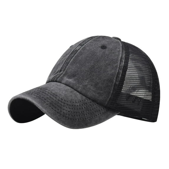 Dowegor Mesh Hats for Women Men Ladies Hat Fashion Baseball Cap Denim Buckle Outdoor Sunshade Hat Baseball Cap Women Women Hats for Summer Black One Size
