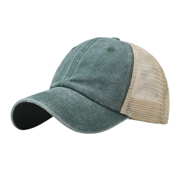 Dowegor Mesh Hats for Women Men Ladies Hat Fashion Baseball Cap Denim Buckle Outdoor Sunshade Hat Baseball Cap Women Women Hats for Summer Green One Size