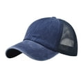 thumbnail image 1 of Dowegor Mesh Hats for Women Men Ladies Hat Fashion Baseball Cap Denim Buckle Outdoor Sunshade Hat Baseball Cap Women Women Hats for Summer Navy One Size, 1 of 3