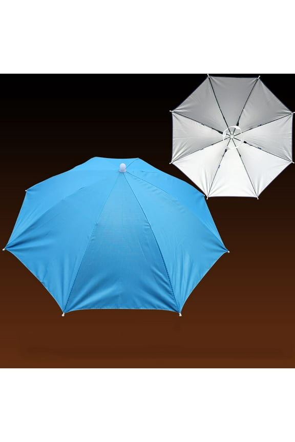 Umbrella Hat Dress Foldable Fishing Sun Umbrella Fancy Multicolor Novelty Camping Hat Baseball Caps Umbrella Hats for Adults Head Umbrella Hat Sky Blue One Size