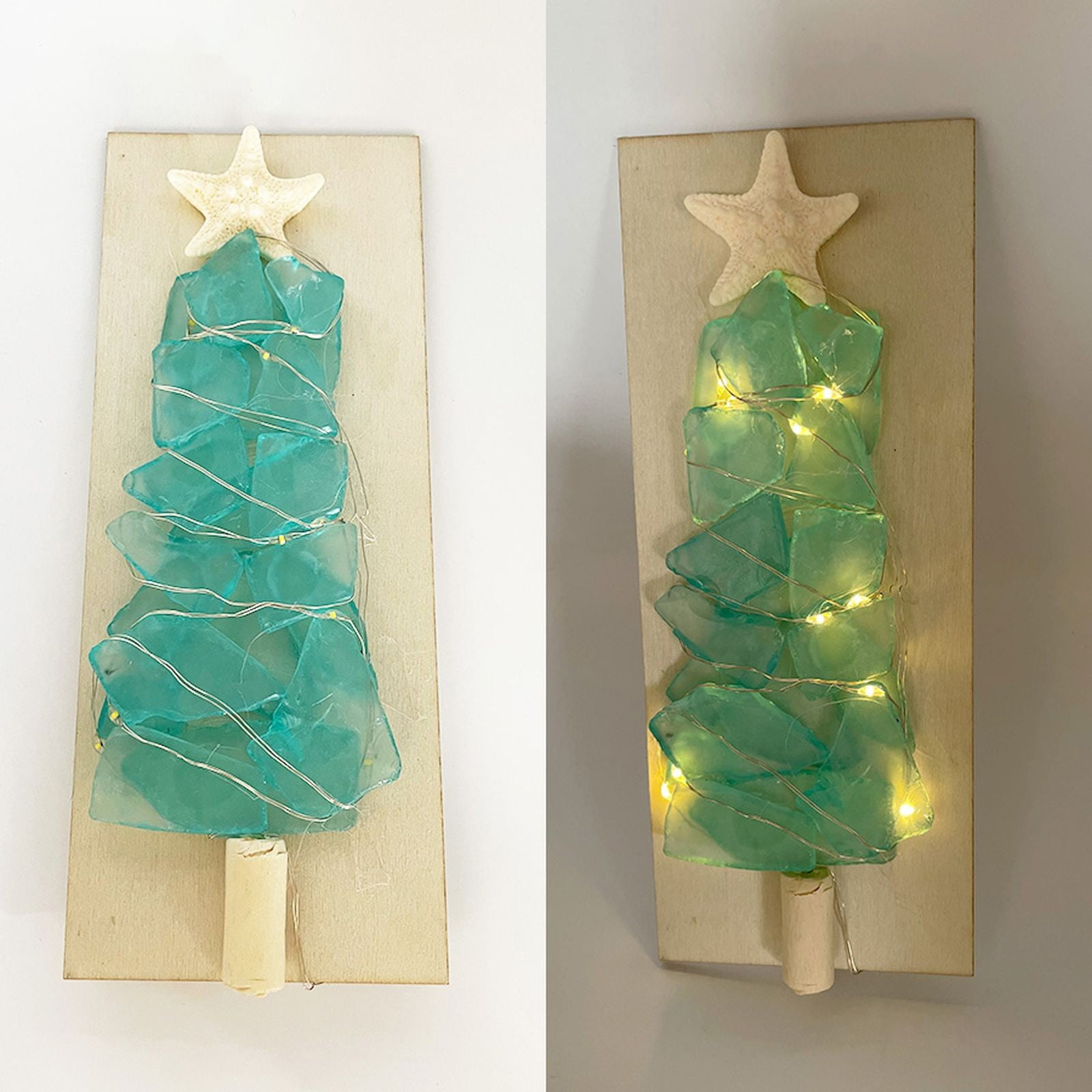 Clearance!!Dpkshia Desktop Ornament DIY Sea Glass Christmas Tree Table