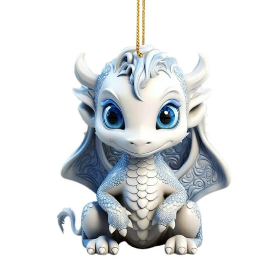 OAVQHLG3B Dragon Baby Christmas Hanging Ornaments for Christmas Tree, Acrylic Dragon Figurines Christmas Tree Hanging Ornament, Cute Cartoon Decorative Car Interior Pendant Hanging Decorations