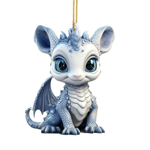 OAVQHLG3B Dragon Baby Christmas Hanging Ornaments for Christmas Tree, Acrylic Dragon Figurines Christmas Tree Hanging Ornament, Cute Cartoon Decorative Car Interior Pendant Hanging Decorations