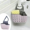 thumbnail image 1 of Clearance Drain Rack under $5 Kitchen Sink Rack Soap Sponge Drain Pipe Rack Sink Bag Sponge Rack Drain Pipe Hole Silicone Hanging Double Basket Drain Rack Storage Basket, 1 of 9