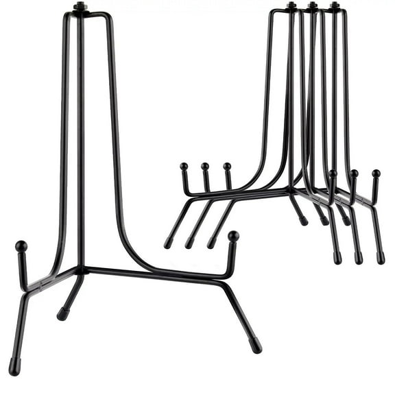 Clearance Drain Rack under $7 4 Pack Improved Anti Slip Plate Stands For Display 8 Inch Plate Holder Display Stand Picture Frame Holder Stand Black Easel Stands For Photo Decorative Plate Tablet