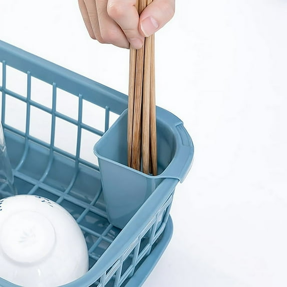 Clearance Drain Rack under $10,Dish Drying Rack Fast Detachable Base Drainboard Design Strong Plastic Dish Drainer For Dish Fork Chopsticks Blue