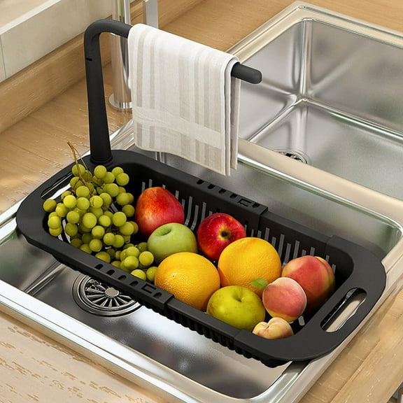 Clearance Drain Rack under $5,Adjustable To Fit Any Size Sink Large Capacity Storage Retractable Sink Storage Rack Towel Rack