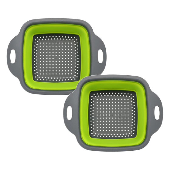 Clearance Drain Rack under $7 Storage Bag Fruit And Vegetable Basket Folding Filter Square Draining Basket Collapsible Colander Silicone Kitchen