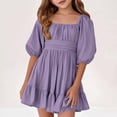 thumbnail image 2 of Girls’ Off Shoulder Dress With Trendy Pastel Splash Print – Perfect For Parties & Special Occasions By A2Z 4 Kids 2 of 6