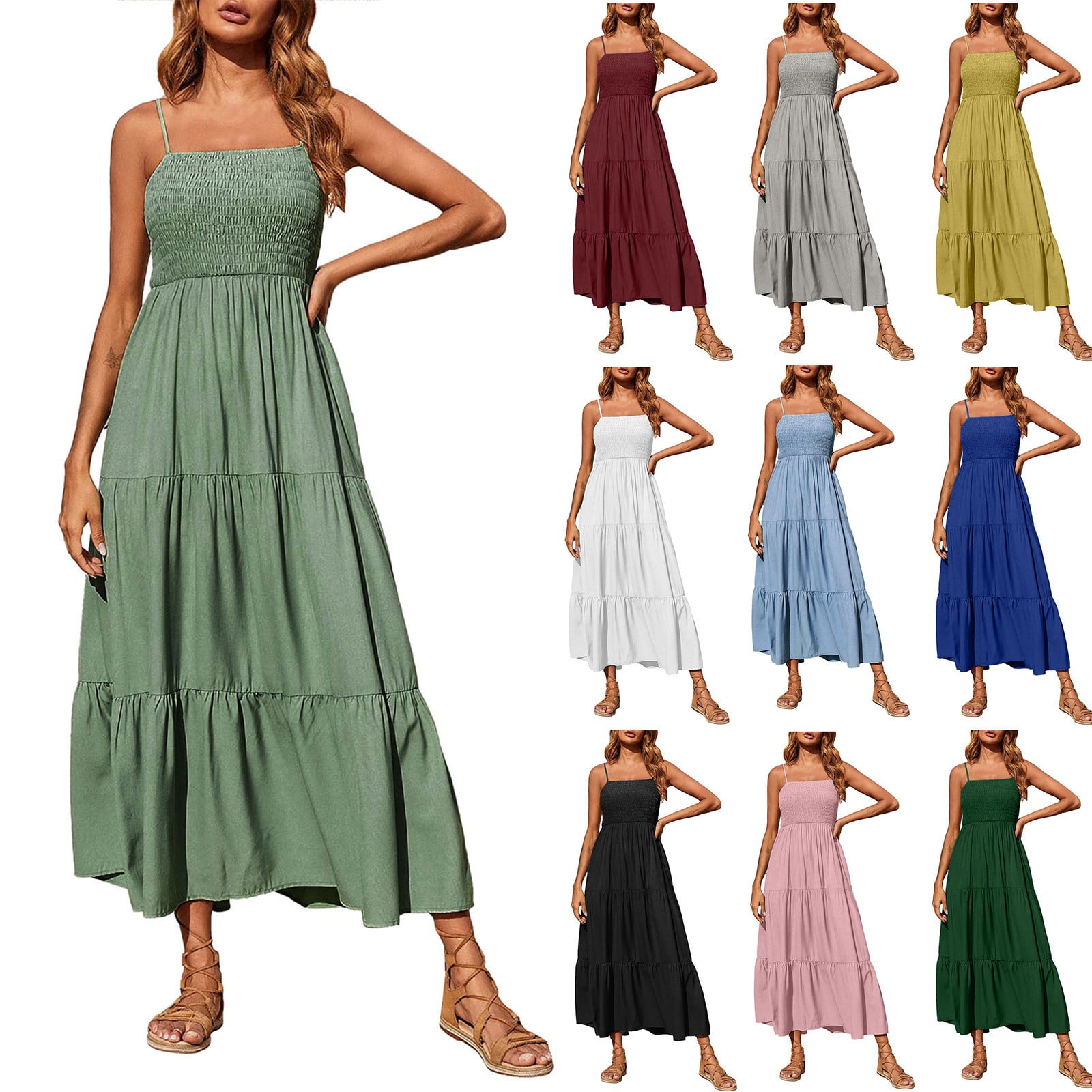 Clearance Dresses Women's Summer Maxi Dress Casual Boho