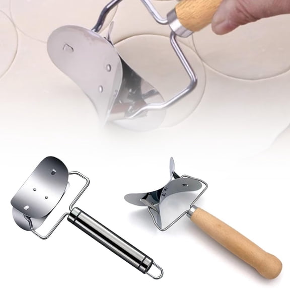 Clearance Dumpling Mould under $5,Kitchen Cutter Roller Stainless Rolling Cutter Circle Dough Roller Dumpling Mould Pie Ravioli For Home Kitchen DIY Gift