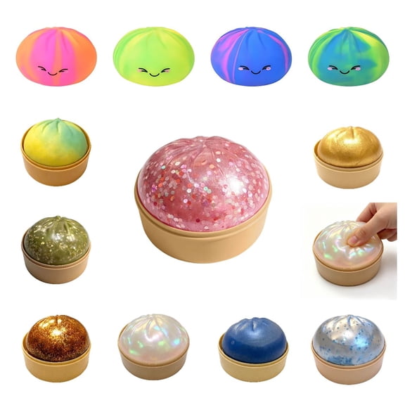 Clearance! Dumpling Squishies Toys, Giant Dumpling, Big Dumpling, Mega Rainbow Dumpling, Stress Relief Sensory Ball for Adult & Teen, Anxiety Relief Fidget Toys