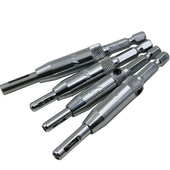 Clearance! Dusknt Hardware Drill Bits Core Centering Set Doors Self Center Tapper Drill Bit Puncher 4Pcs Hinge Hole Tools & Home Improvement, 1 Set of Self-Centering Drill Bits (4Pcs)
