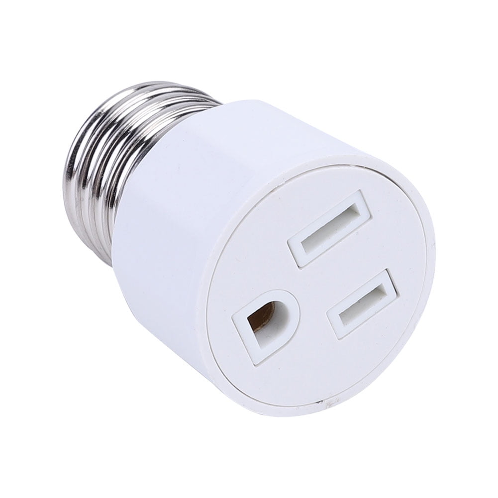 Clearance! E27 3 Prong Light Socket to Plug Adapter, Polarized Screw in Outlet for Light Socket