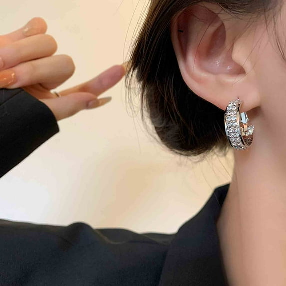 Clearance!EARSTMAKEUP Lymphatic Earrings For Women Gold Silver Germanium Lymphatic Drainage Hoop Acupuncture Dainty Jewelry Earrings For Women