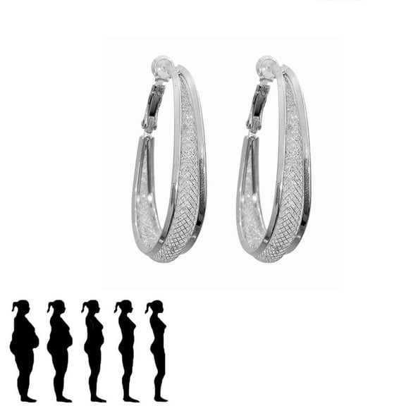 Clearance!EARSTMAKEUP Lymphatic Earrings For Women Gold Silver Germanium Lymphatic Drainage Hoop Acupuncture Dainty Jewelry Earrings For Women