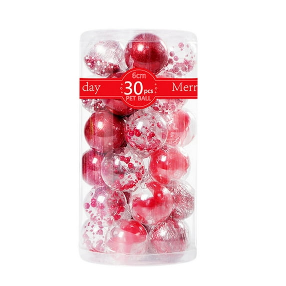 EGNMCR Christmas Balls 30PCS Christmas Ball Ornaments Christmas Tree Decoration Holiday Multiple Styles Ornaments For Christmas Trees Party Ball Decoration 6CM Happy New Year!